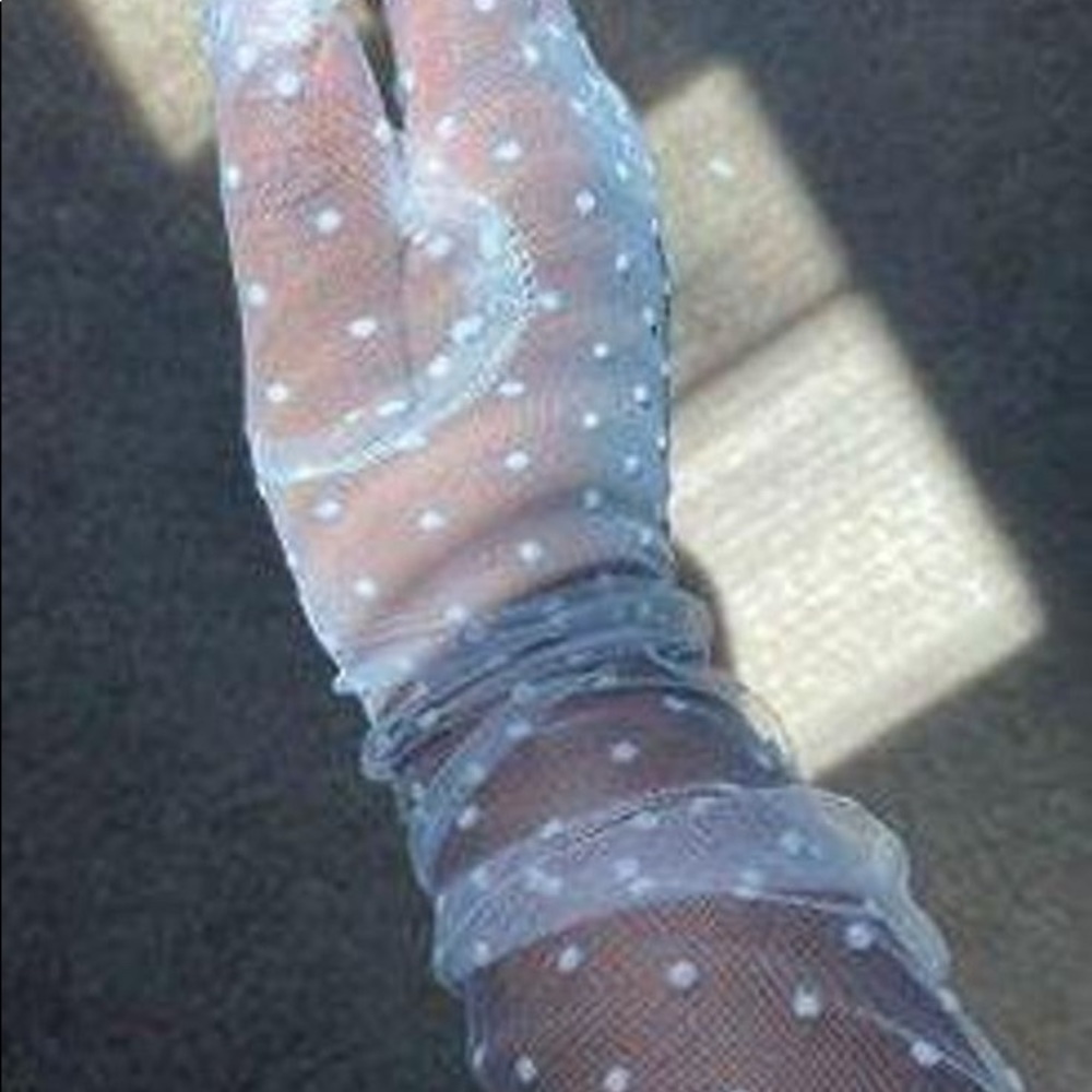 Shein White Sheer Polka Gloves